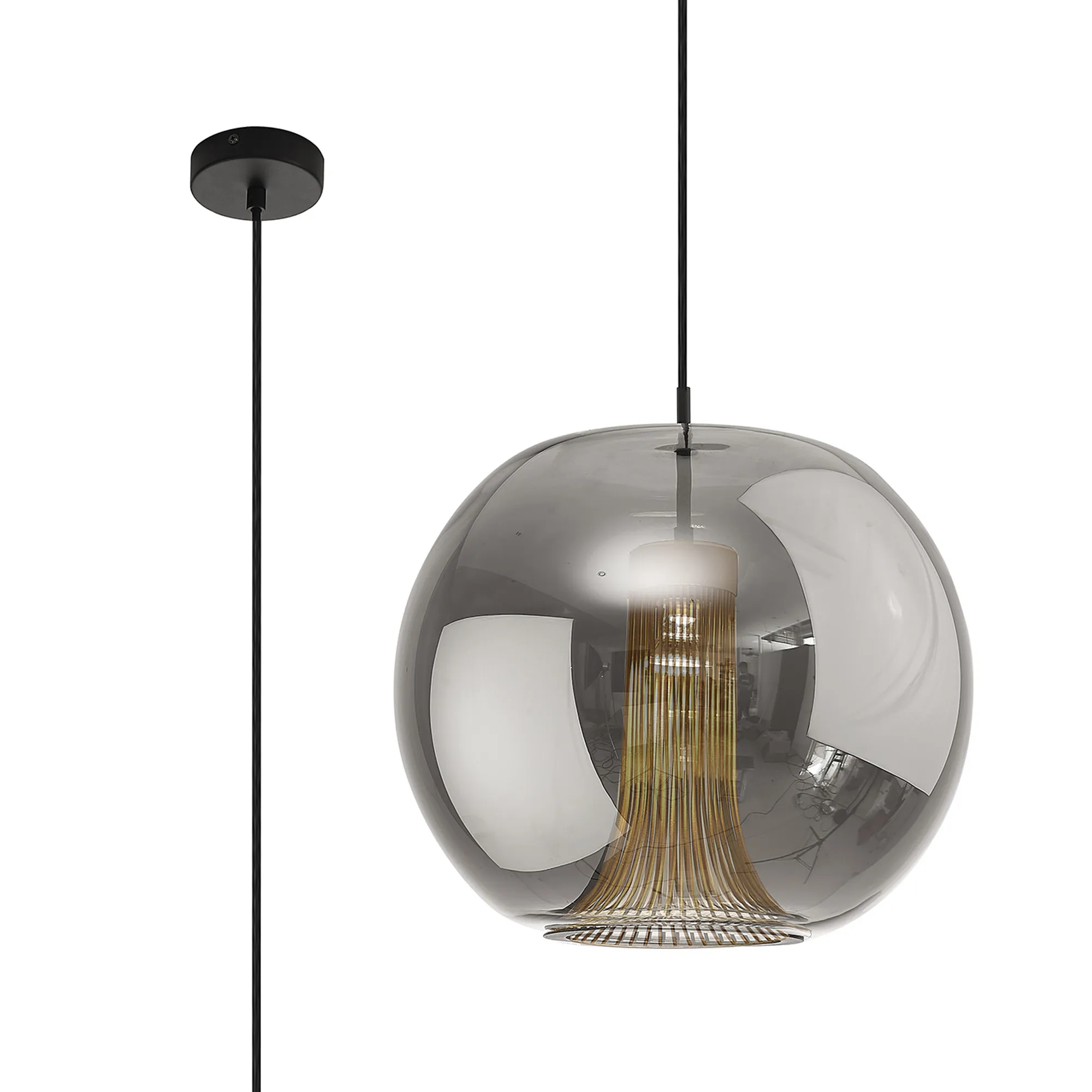 M8523  Kriss Squircle Pendant 1 Light Black